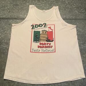 Vintage Y2K Sacramento Bike Hikers Tank Top Shirt L/XL 2002 Festa Italiana Italy